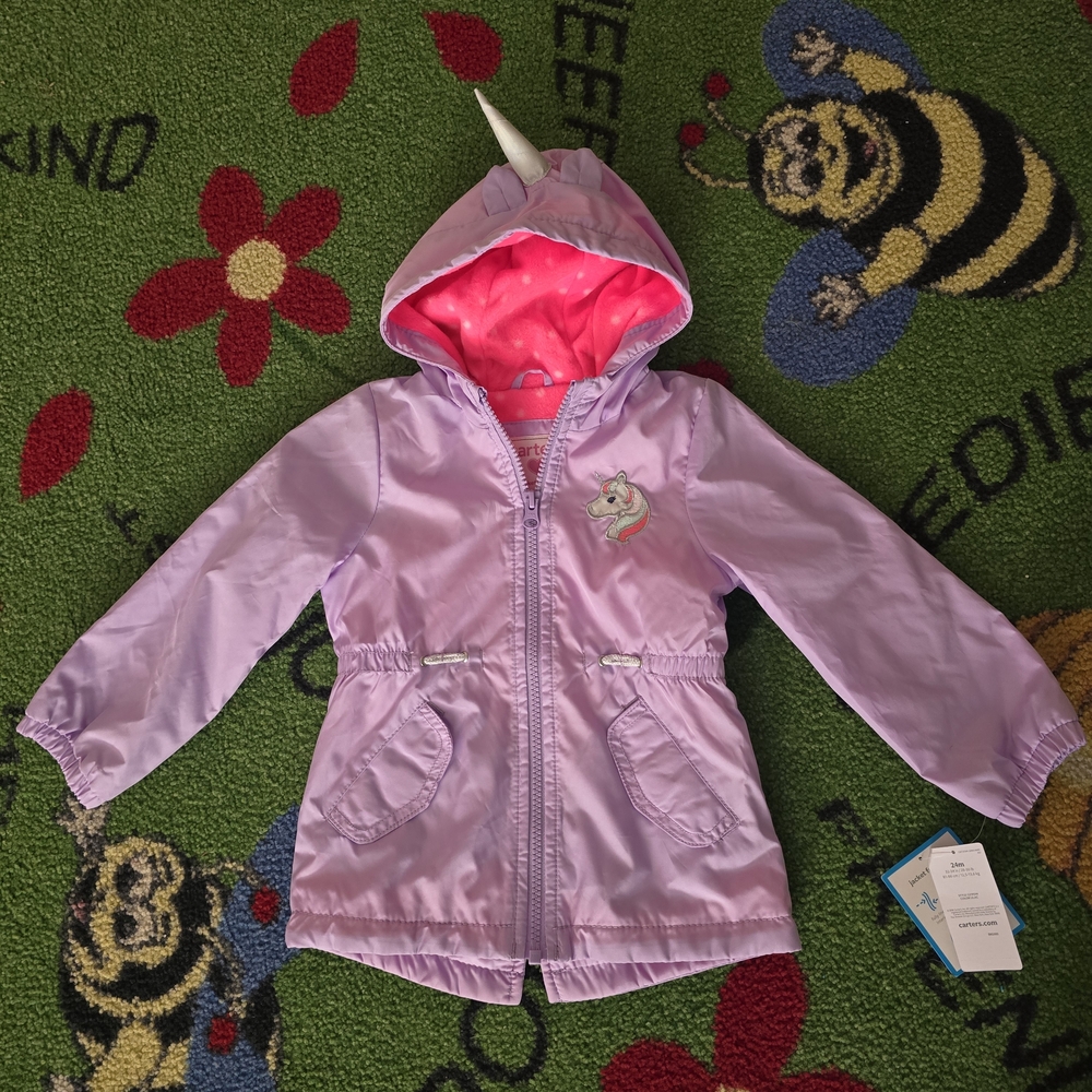 Carter's Purple Unicorn Raincoat for Kids